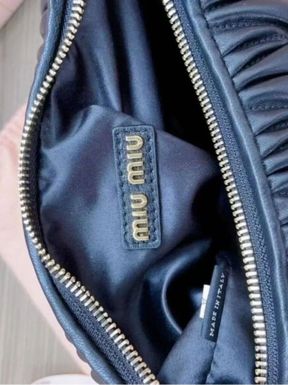 Miu Miu Black Quilted Leather Hobo with Gold Logo Hardware